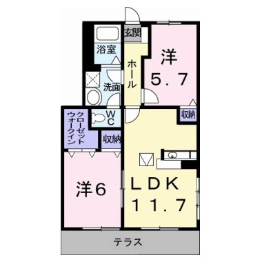 ラフィナート エスパシオ A 101の間取り図