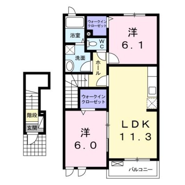 ブエナ・ビスタ箸蔵 202の間取り図