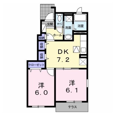 フォレスト ヴィラA 101の間取り図