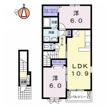 エルハーベン加茂宮D 203の間取り図