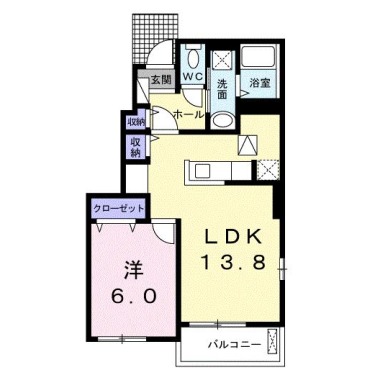 カンパーニュメゾン風雅 A 101の間取り図