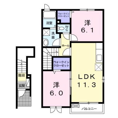 belle maison 箸蔵 203の間取り図