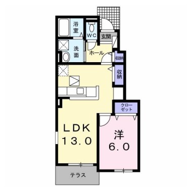 ルーベル論田A 105の間取り図