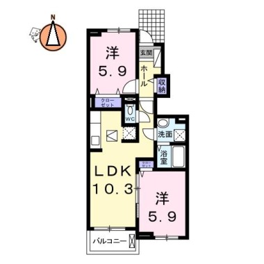 ルミナスしまだII 105の間取り図