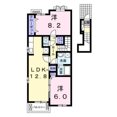 ルミナスしまだII 206の間取り図