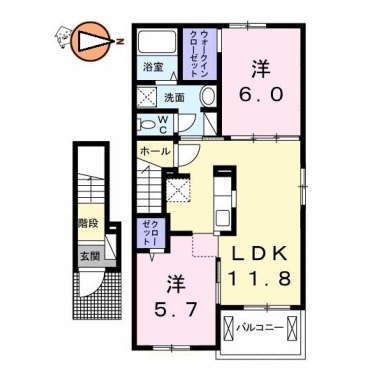 アルカーサII 205の間取り図