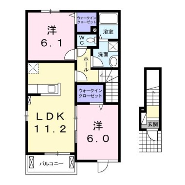 サン サン ブリッジI 201の間取り図