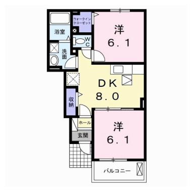 プランドール板野B 105の間取り図
