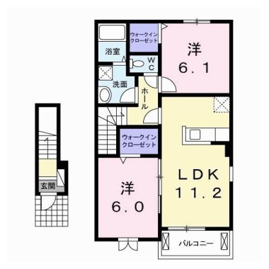 プランドール板野B 206の間取り図