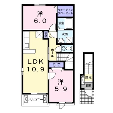 サニーサイドUPII 201の間取り図