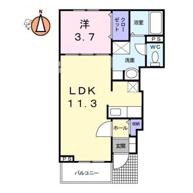 パピヨン 101の間取り図