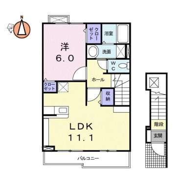パピヨン 202の間取り図