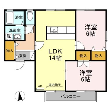 コスモタウンB棟 103の間取り図