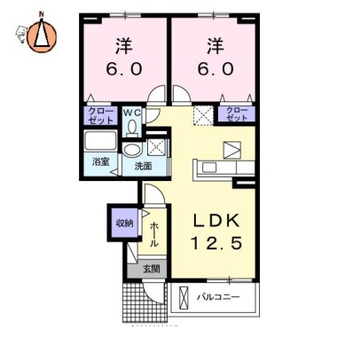 クラール南庄町 A 102の間取り図