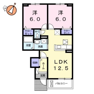 クラール南庄町 B 103の間取り図