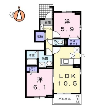 クラール南庄町 C 101の間取り図