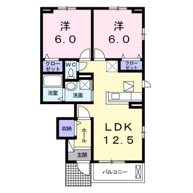 ショコラ 鴨島 106の間取り図