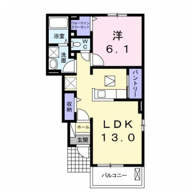 パルフェ B 102の間取り図