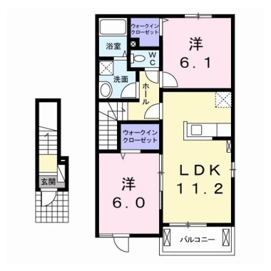 パルフェ B 202の間取り図