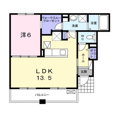 ルミエール イリゼB 102の間取り図