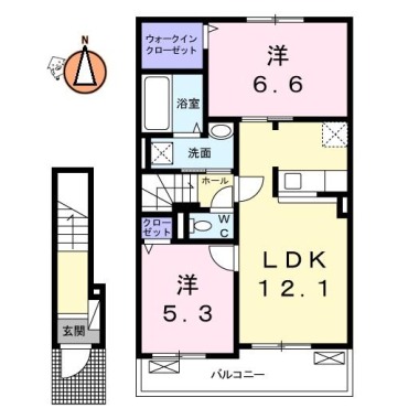 グレイス・ヴィラII 202の間取り図