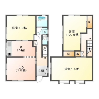 北佐古一番町 一戸建て 3LDK 1の間取り図