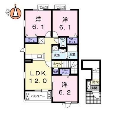 エトワール沖洲A 201の間取り図