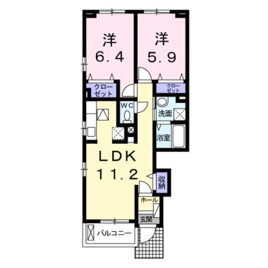 コンフォーティア徳大前B 101の間取り図