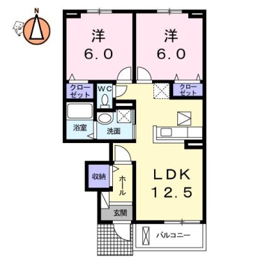 ナイトA 105の間取り図