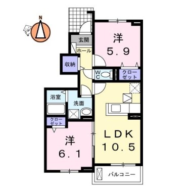 ナイトB 102の間取り図