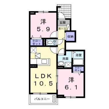 ナイトB 105の間取り図