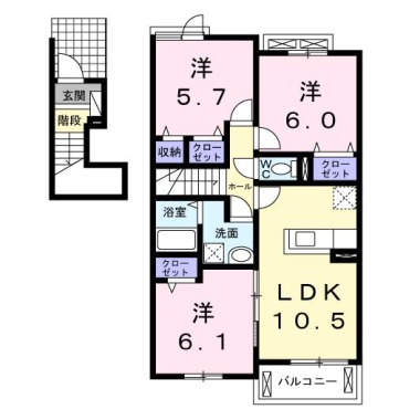 ナイトB 202の間取り図