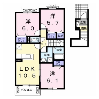 ナイトB 205の間取り図