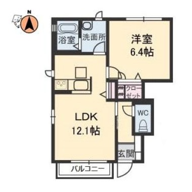 ハイネス国府A棟 101の間取り図