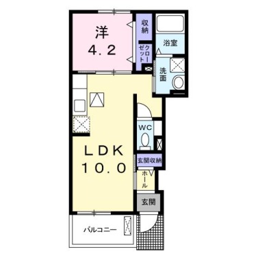 グラチチュードI 102の間取り図