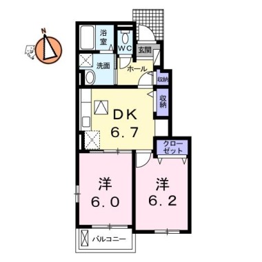 グラチチュードII 103の間取り図