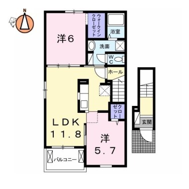 エスポワール II 201の間取り図