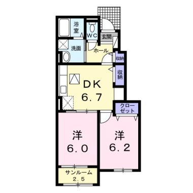 アン・ドゥ・トロワ IIIe 103の間取り図