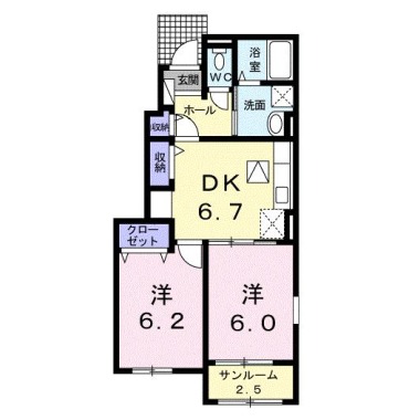 アン・ドゥ・トロワ IIIe 105の間取り図