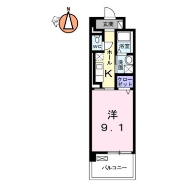 エルハーベン山城 205の間取り図