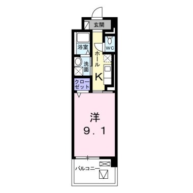 エルハーベン山城 206の間取り図