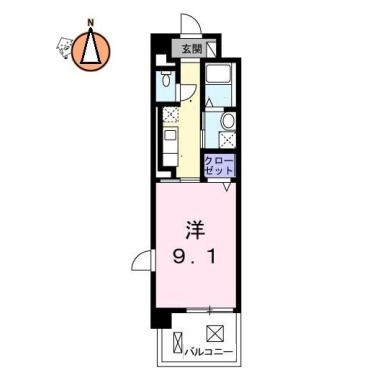 エルハーベン山城 407の間取り図