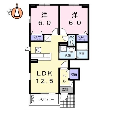 プレジール B 101の間取り図