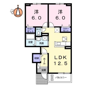 プレジール B 102の間取り図