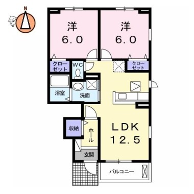 プレジール B 105の間取り図