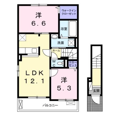 クック鮎喰 201の間取り図