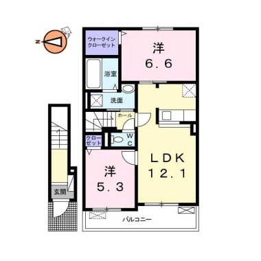 クック鮎喰 205の間取り図