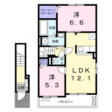 クック鮎喰 206の間取り図