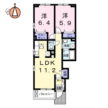 コッティ クワハラIII 101の間取り図