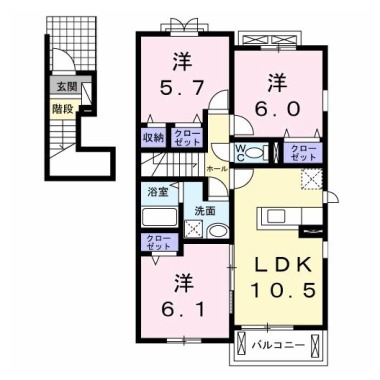 ル・グラン矢三 I 201の間取り図